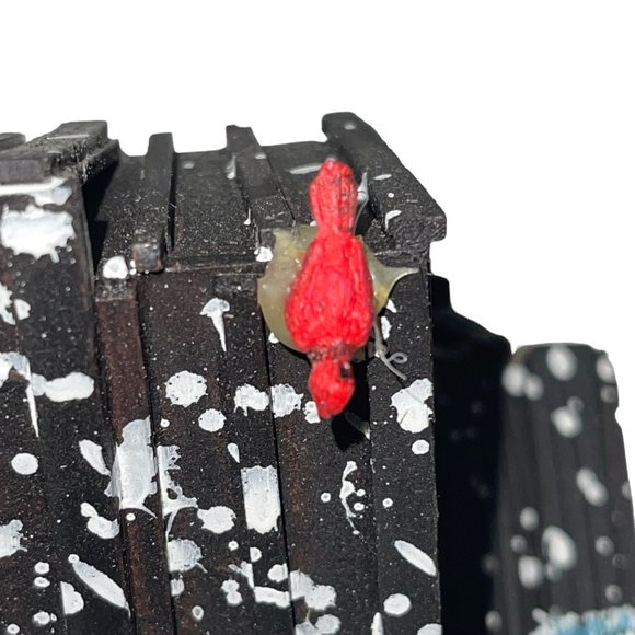 Vtg Lemax Wooden Bridge With Trees Chrstmas Village Table Accent Snow Holiday - Picture 11 of 12